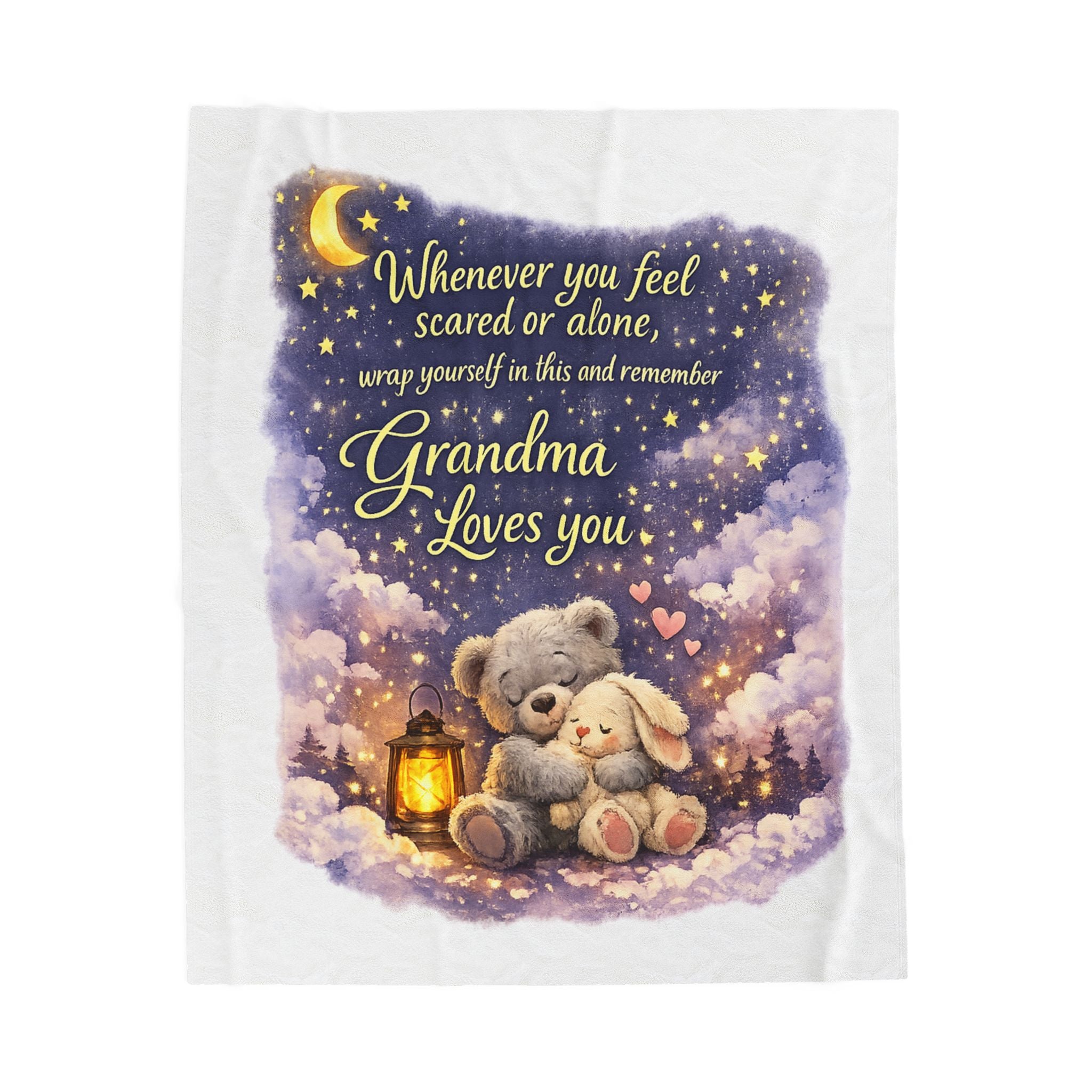 Grandma Loves You Blanket | Comforting Message Throw for Kids | Gift from Grandma | Cozy Bedtime Security Blanket | 50" x 60"