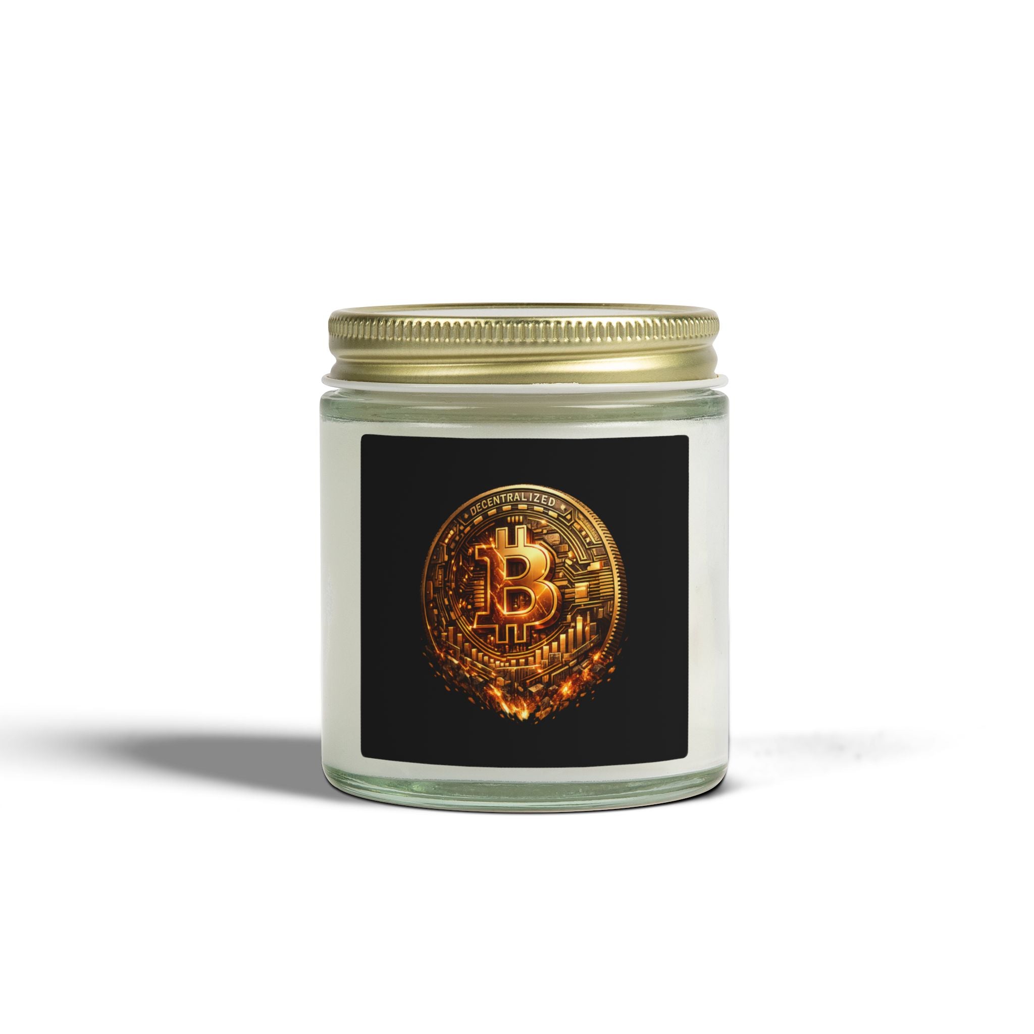 Burning Bitcoin Coin Candle | Coconut Apricot Wax | 4oz 9oz | 8 scents available
