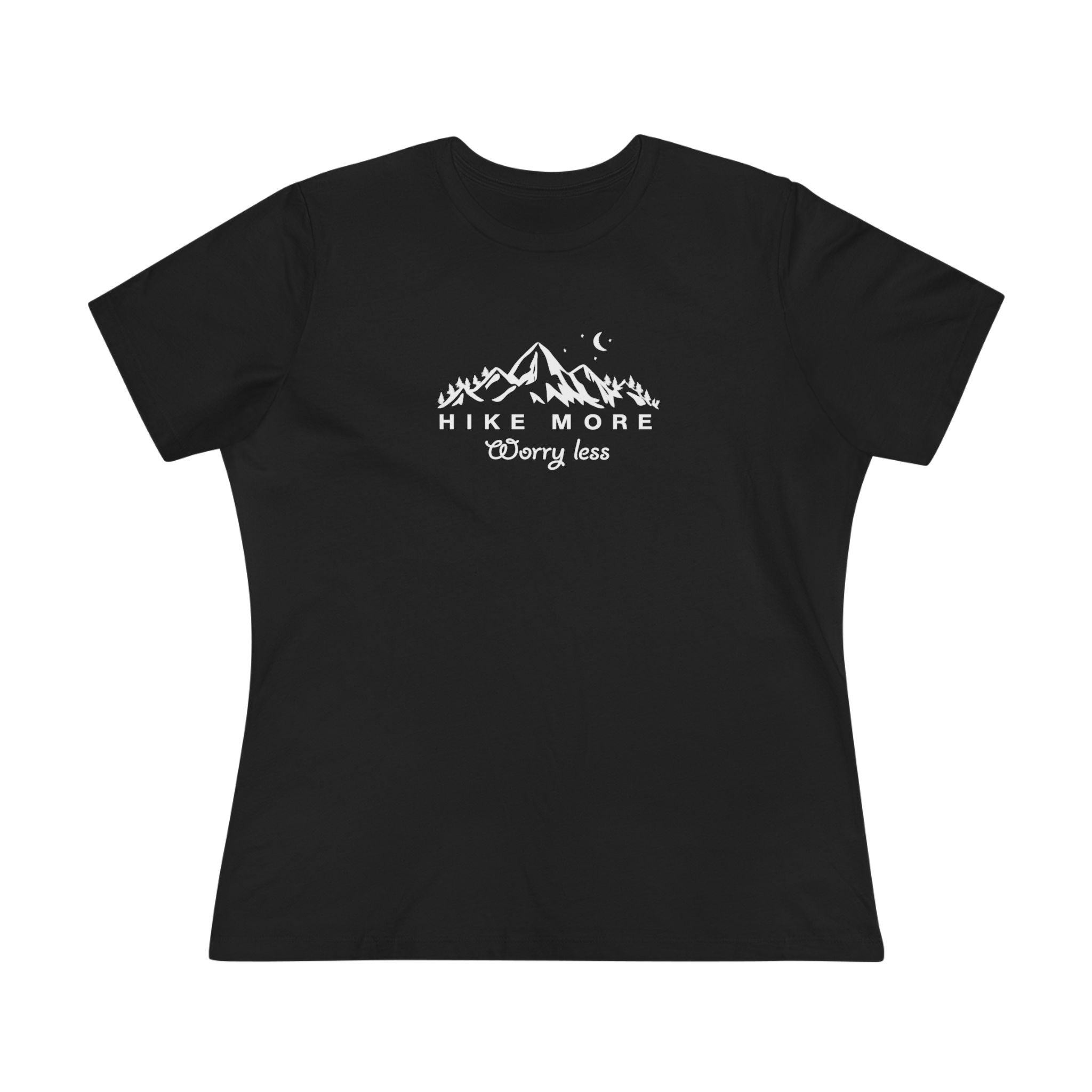 Hike More Worry Less Women's Hiking Shirt | Outdoor Adventure Tee | Mountain T-Shirt | Cute Hiking Top | 4 colors - 100% cotton