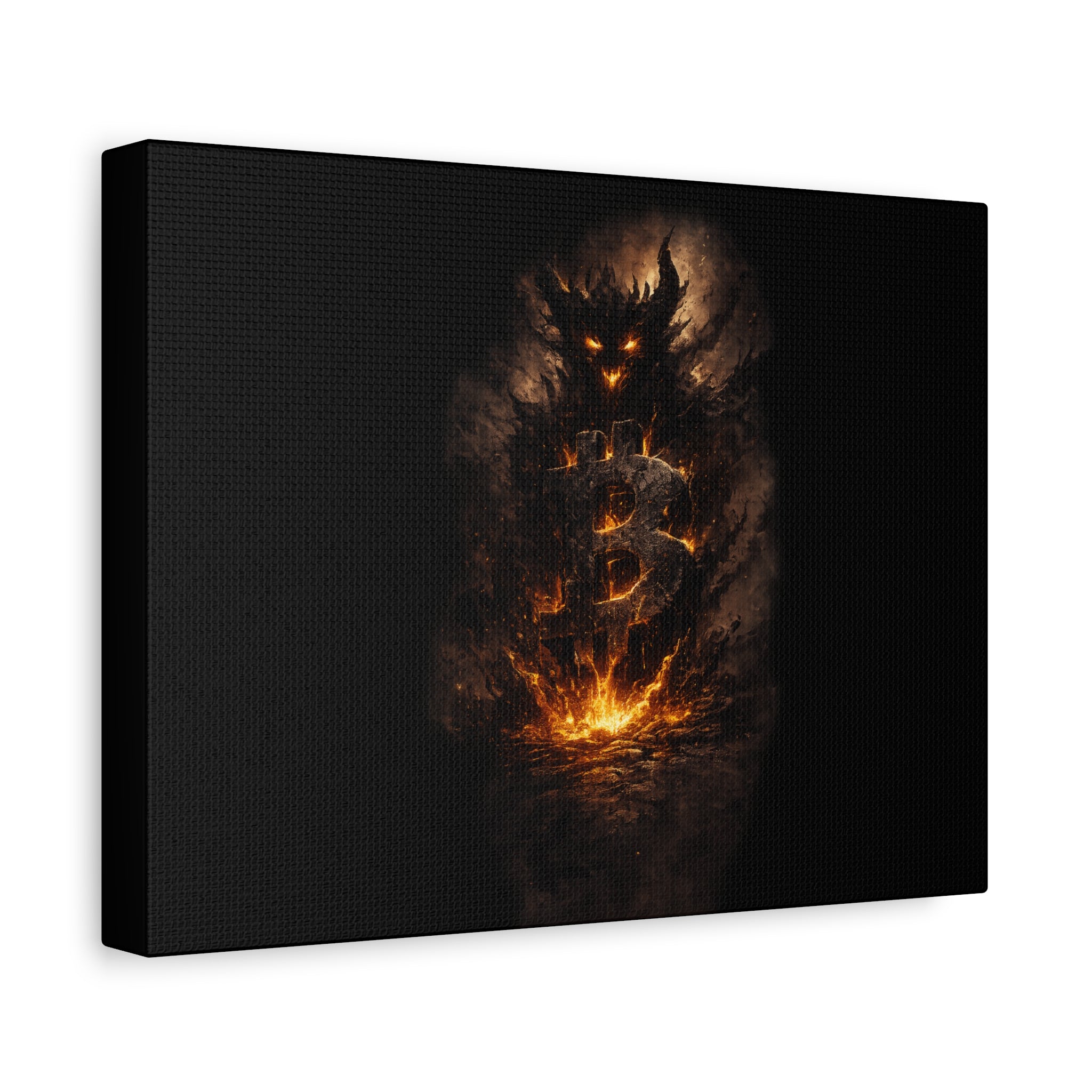 Bicoin Dark Shadow Matte Canvas | Bitcoin Wall Art | 12 x 9