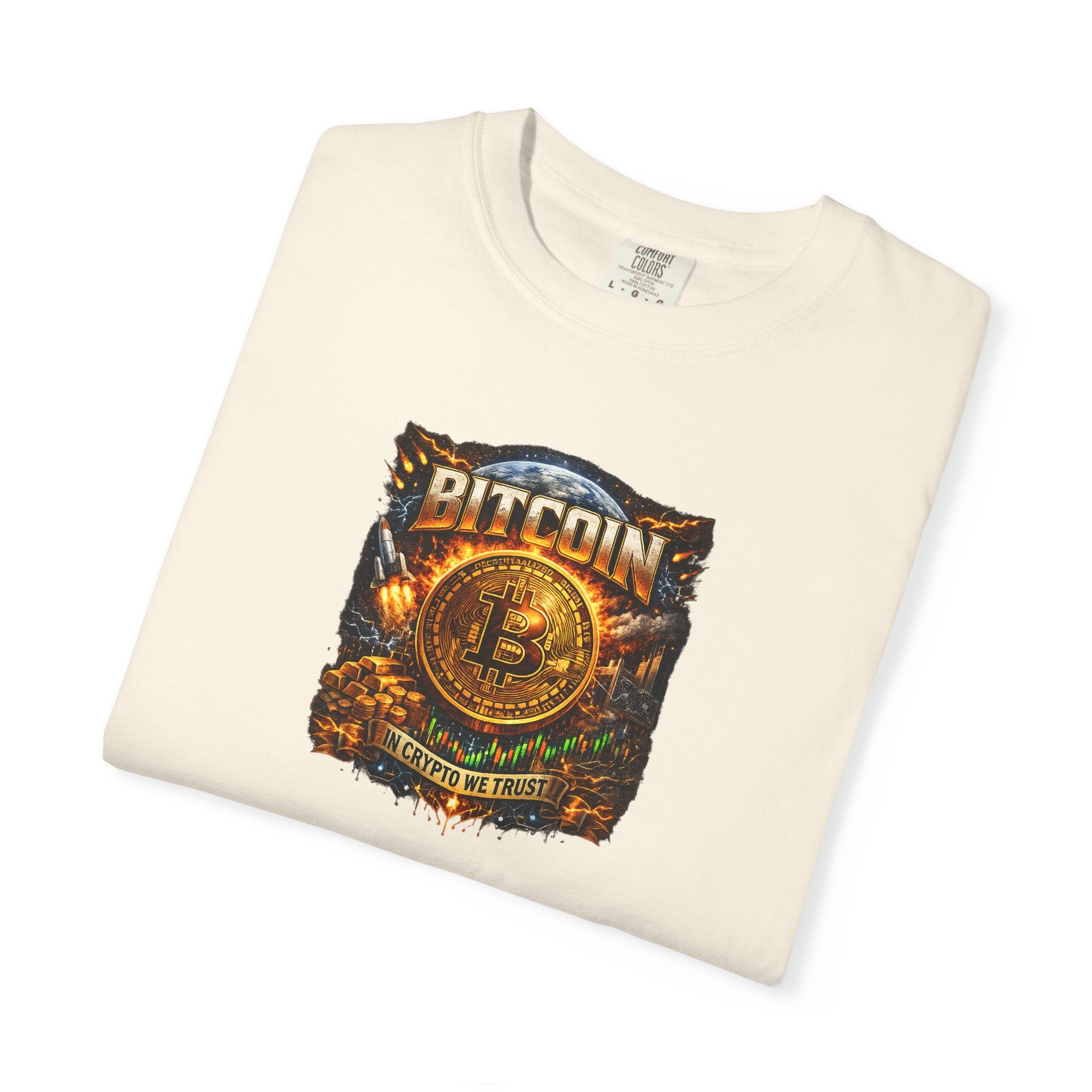 Bitcoin T-Shirt | Crypto Investor Shirt | In Crypto We Trust Tee | Gift for Crypto Trader | BTC Lover Apparel | 4 colors - 100% cotton