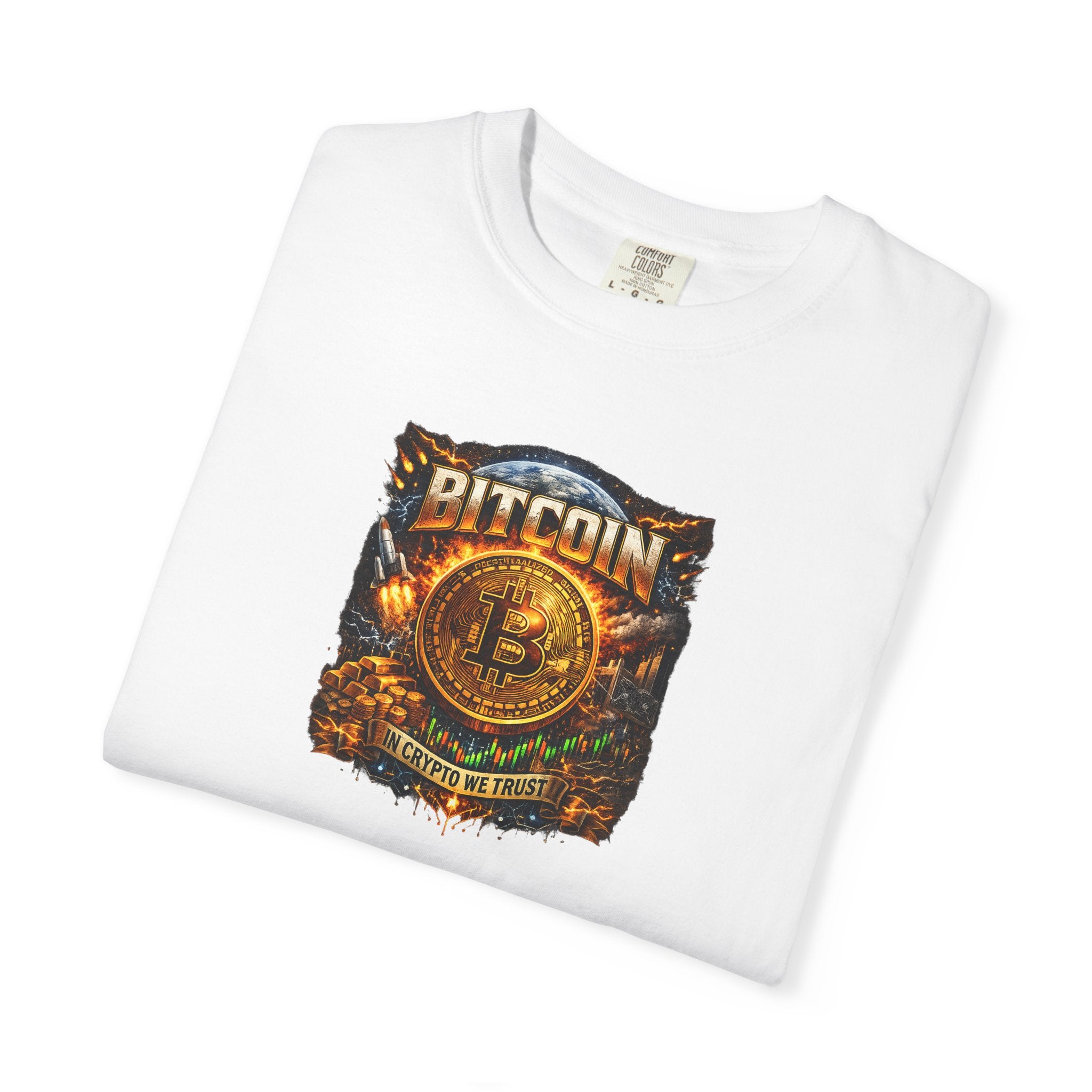 Bitcoin T-Shirt | Crypto Investor Shirt | In Crypto We Trust Tee | Gift for Crypto Trader | BTC Lover Apparel | 4 colors - 100% cotton
