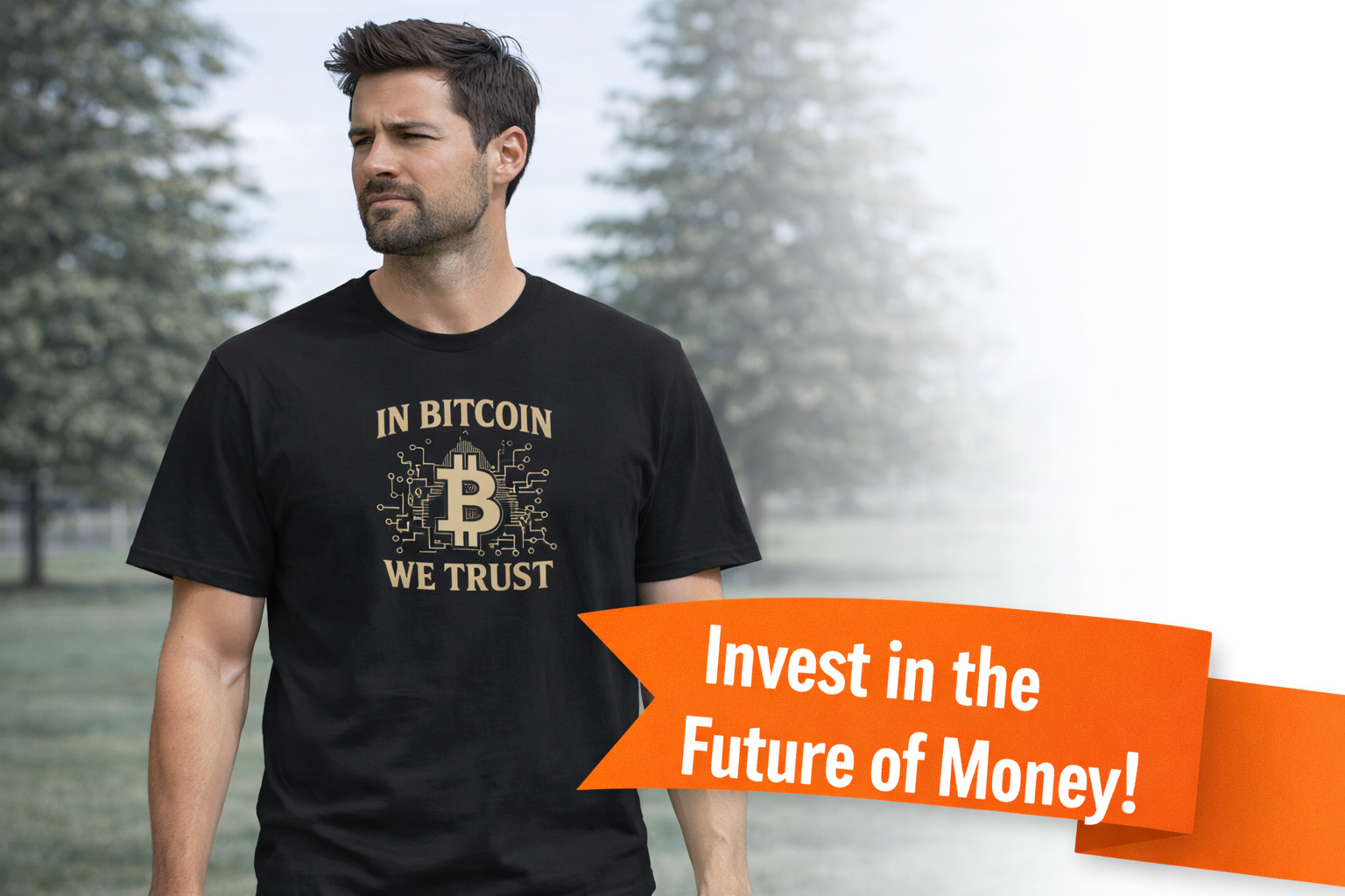 In Bitcoin We Trust Political Crypto T-Shirt | Capitol Building & Blockchain Graphic Tee | 5 colors - 100% cotton