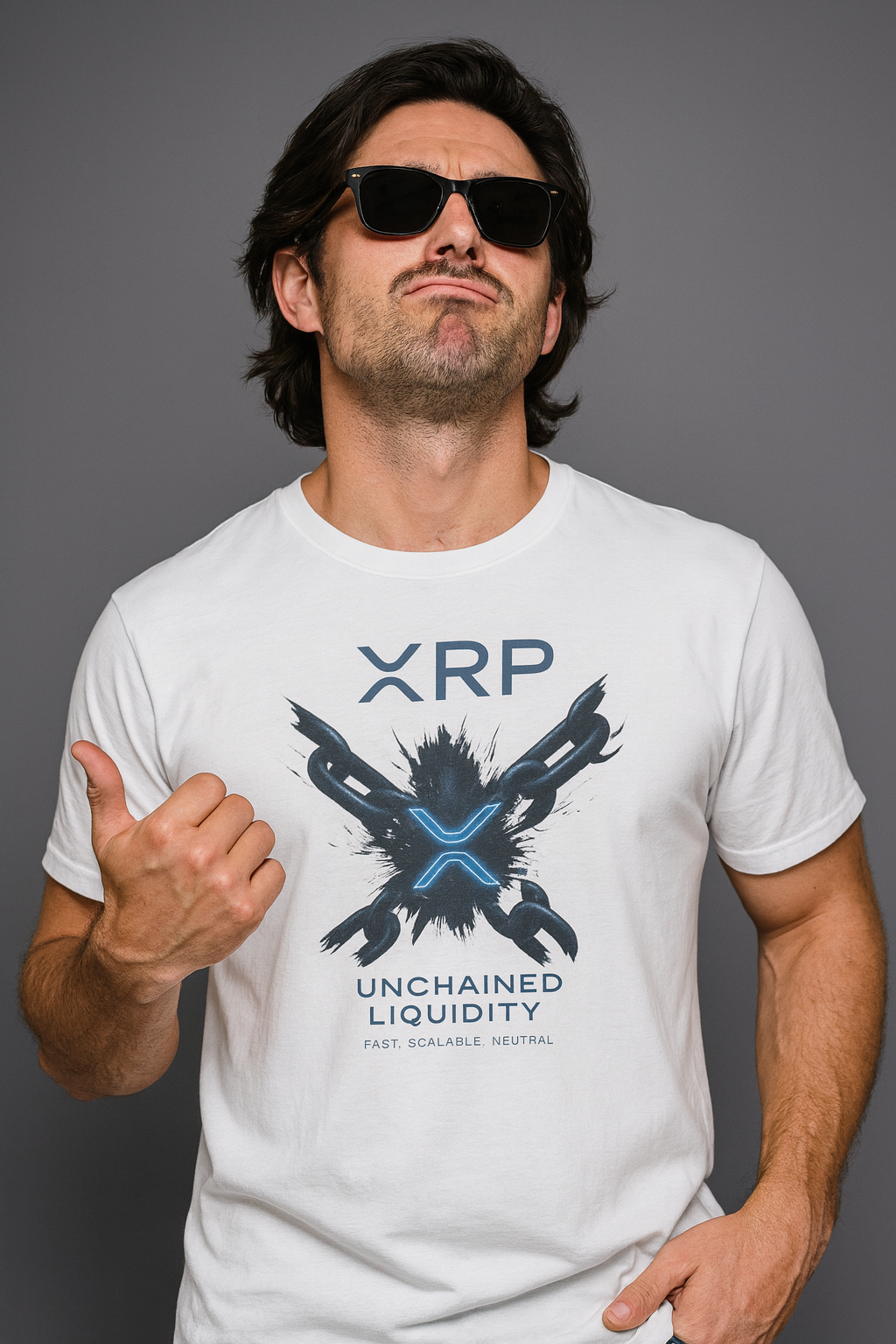 XRP Unchained Liquidity Ripple Crypto T-Shirt | Break Chains, Move Fast, Rule Neutral | 4 colors - 100% cotton tee