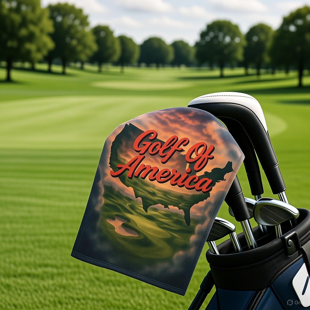 Golf Of America Funny Golf Towel with Grommet & Clip | Patriotic Golf Accessory | Golfer Gift for Men