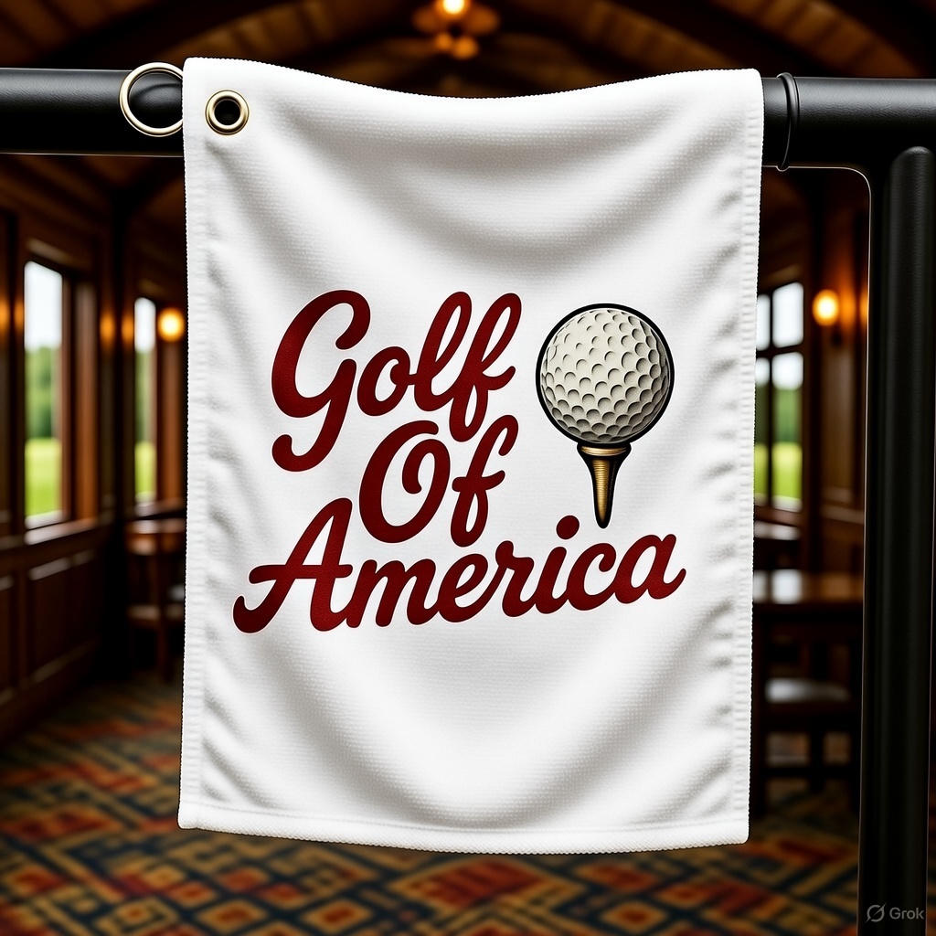 Golf of America Vintage Golf Towel | Golf ball on tee | Golf Fathers Day Gift